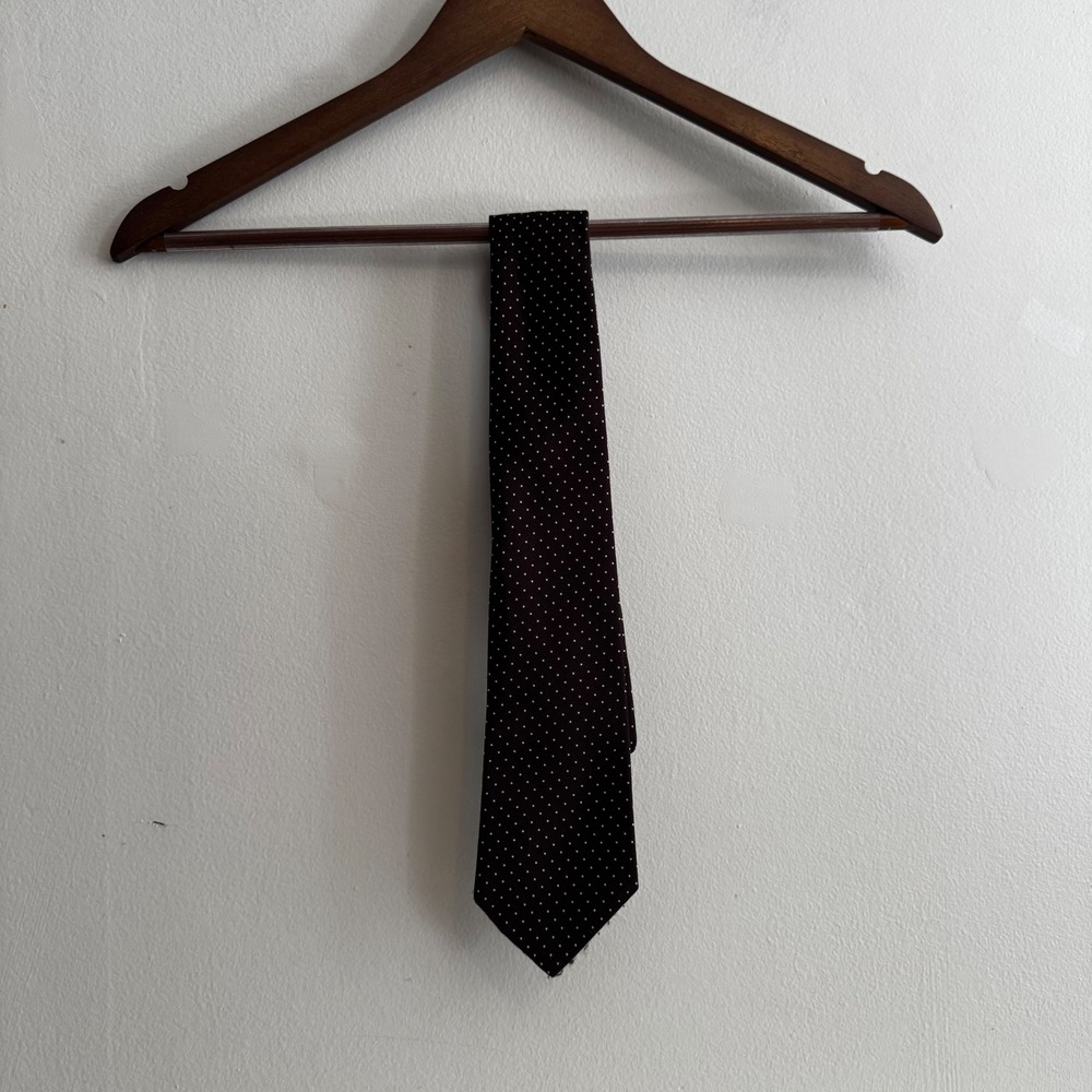 Men's Chocolate Brown Polka Dot Tie OS Fall Office Staples